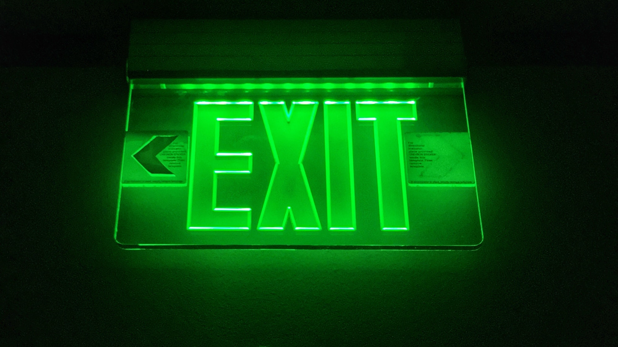 Exit sign. Exit. Green sign. Signage